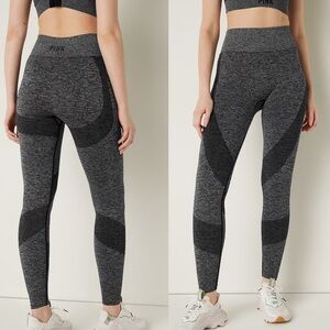 VS Pink Active Seamless Workout Tight EUC Color: Pure Black Marl Sz M